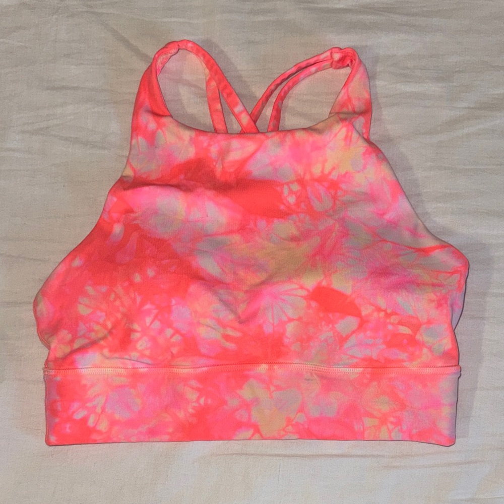 Lululemon Pink Tie-Dye Cropped High Neck Tanktop Vintage